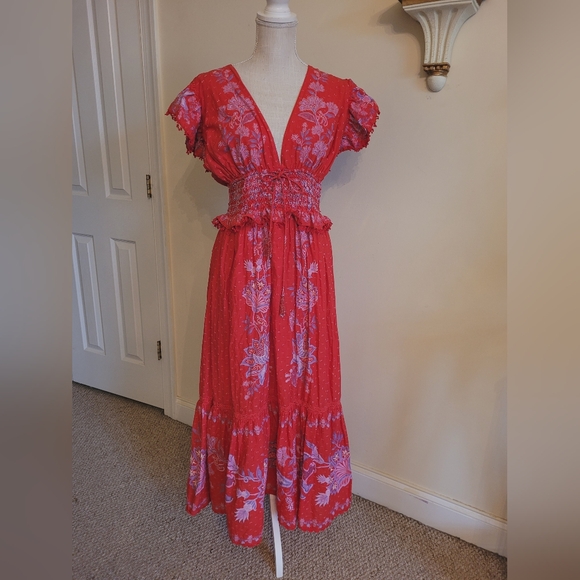 Farm Rio Fire Red Maxi Dress - Picture 3 of 8
